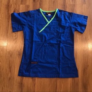Small blue scrub top